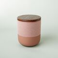 Terracotta Two-Tone Ceramic Jar with Lid - 4 Jars